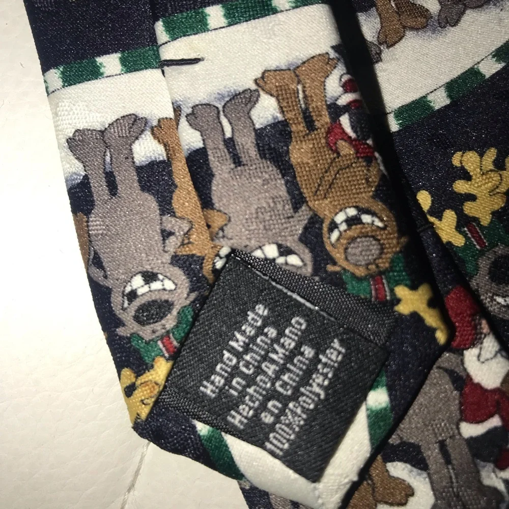 Boys Christmas funny comical tie Santa football missing teeth sports gag vintage